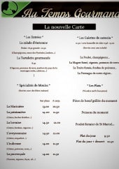 Menu Au Temps Gourmand - Les entrées, plats, galettes et spécialités