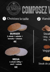 Menu Le Tacos - Burger personnalisé