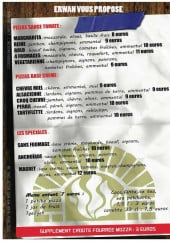 Menu Chez Wam - Les pizzas et menu enfant