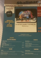 Menu Shalimar - Les salades, beignets, ...