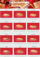 Menu Tacos Avenue - Les tacos signatures