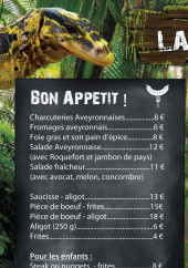 Menu La paillote du Larzac - Les plats