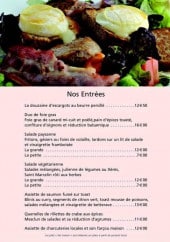 Menu L'endroit - Les entrées