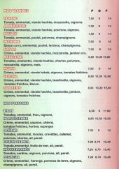 Menu Pronto pizza - Les viandes