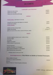 Menu La base - La carte