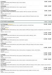 Menu Le Kiosque à Pizzas - Les pizzas page 2