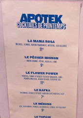 Menu Apotek - Les cocktails de printemps