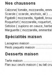 Menu Chez Sauveur - Les chaussons,specialités et desserts