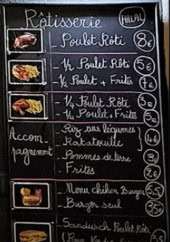 Menu La place du poulet - Exemple de menu