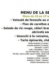 Menu Le Grain de Sable - Extrait du menu