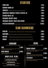 Menu Le Madison - le starters et sandwichs