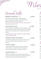 Menu Milva Brunch - Les brunchs salés, lunchs, ...