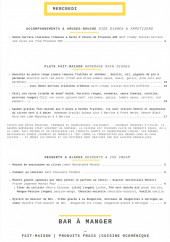 Menu Bar à Manger - Un exemple de menu