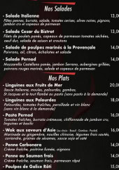 Menu Bistrot Pernod - Les salades, plats, ....