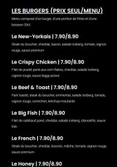 Menu French burger - Les burgers