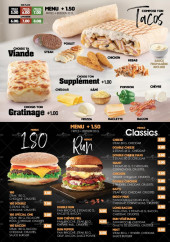 Menu Chikken Run - Les tacos et burgers