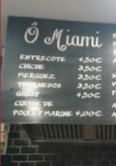 Menu O Miami - Exemple de menu