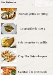 Menu Chez Vincent - Les poissons