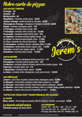 Menu Jerem's - Les pizzas