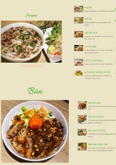 Menu Pho Vietnam - Les soupes et bún