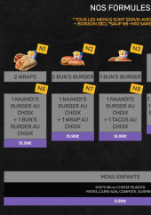 Menu Naandi's - Les formules