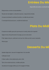 Menu L'Escapade Marseillaise - Les entrées, plats et desserts