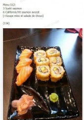 Menu Shuriken Sushi - Un extrait du menu 