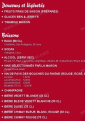 Menu L'Eau à la Bouche - Les desserts et boissons