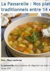 Menu La Passarelle - Plats traditionnels entre 14 et 17 €