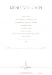 Menu Le Petit Nice - Menu Evolution