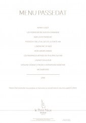 Menu Le Petit Nice - Menu Passedat
