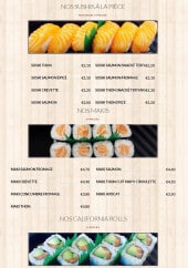 Menu Le Sakana - Les sushis, makis et california rolls