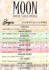 Menu Moon - Les burgers