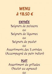 Menu Bombay Grill - Les spécialités de l'Inde à base de viande