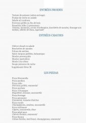 Menu Chez Aldo - Les entrées et pizzas