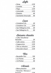 Menu La Buvette Du Lac - Les boissons