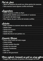 Menu La Buvette Du Lac - La carte