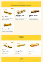 Menu La Croissanterie - Les sandwichs