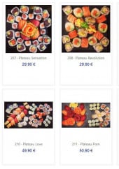 Menu Love sushi - Les plateaux(suite)