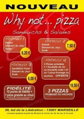 Menu Why Not Pizza - Les formules