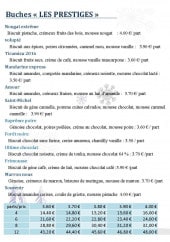 Menu Le fournil de la rose - Les bûches 