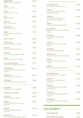 Menu Pizza Massilia - Les pizzas suite, desserts et boissons