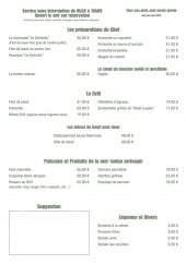 Menu La gratinée - Les poissons, grills,...