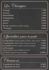Menu Le vieux moulin - les classiques et spécialiotes sauce tomate