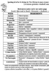 Menu Pizza Saint-Christophe - pizzas 
