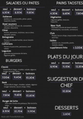 Menu Restaurant bask - Salades, burgers, plats,....