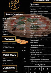 Menu L'atelier FP - Les pizzas et chaussons