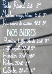 Menu La terrasse de Maxime - Exemple de menu