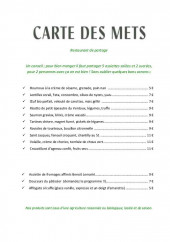 Menu Grenache - La carte
