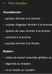 Menu Gueuleton - Les viandes et  brasero